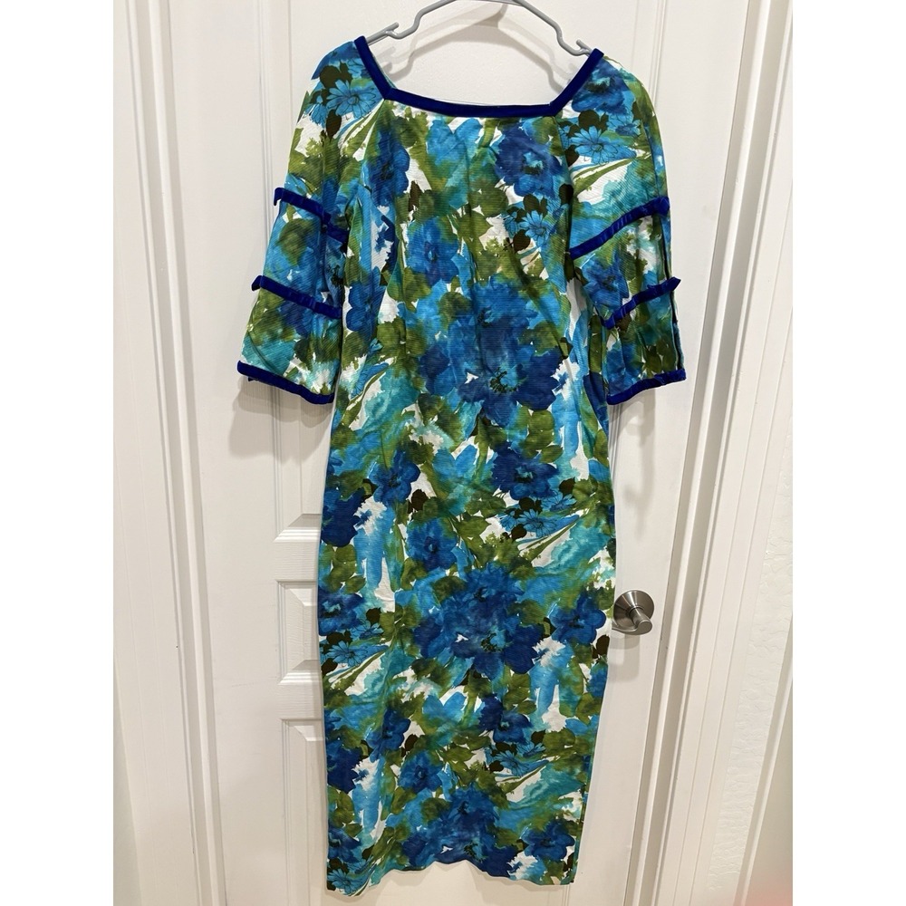 Vintage Hawaiian Dress Carol Bennett Liberty House Floral Size Med Long LOOK